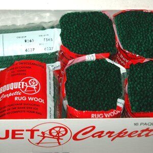 16 Pkgs Oriental Green Rug LATCH HOOK Yarn PreCut 100% Pure Virgin Wool Bouquet